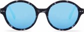 Xihe - Blue tortoise, blauwe glazen - Acetate & houten zonnebril