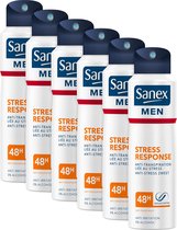 Sanex Men Stress Response Deodorant Anti-Transpirant Spray 6 x 200ml - Voordeelverpakking