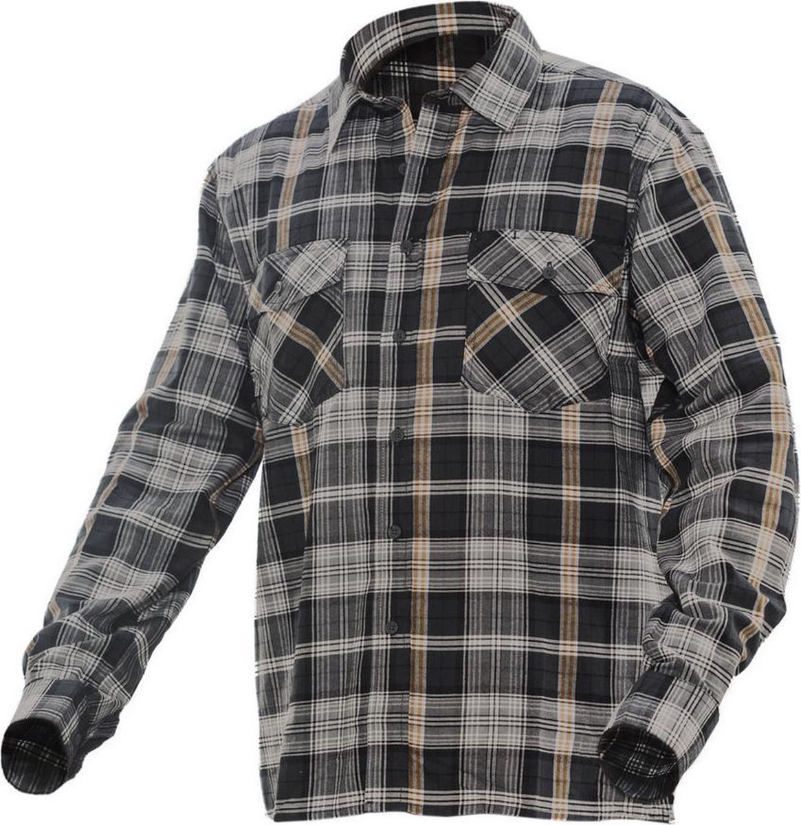 Jobman 5138 Flannel Shirt 65513801 - Grijs/Oranje - XXL
