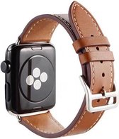 PU Lederen Band Geschikt Voor Apple Watch Series 1/2/3/4 38 MM /40 MM - Geschikt Vooor iWatch Armband Polsband Strap - Bruin