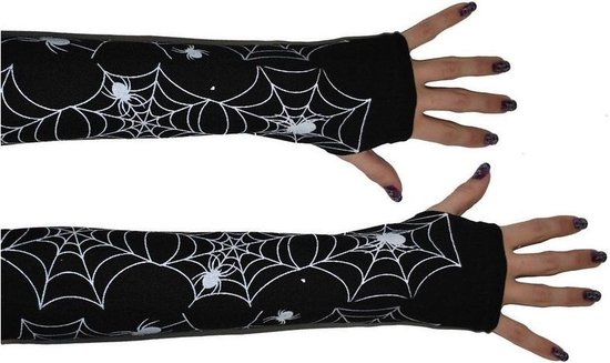 Spinnenweb handschoenen zonder vingers
