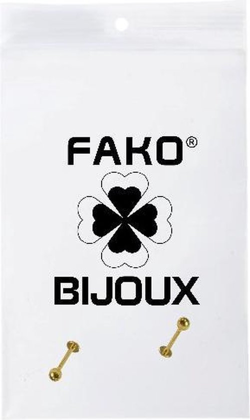 Fako Bijoux® - Labret Piercing - 3mm - Goudkleurig - 2 Stuks - Fako Bijoux®