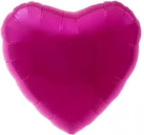 75 cm lichter fuchsia hartvormige folie ballon van hoge kwaliteit