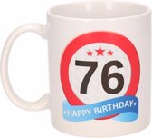 Verjaardag 76 jaar verkeersbord mok / beker
