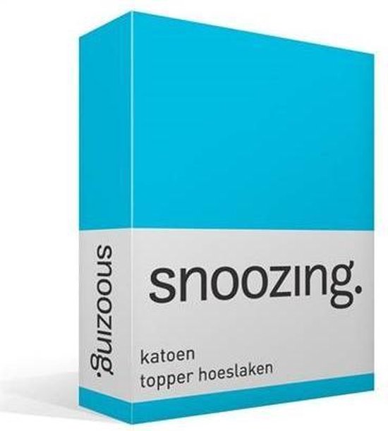 Snoozing - Katoen - Topper - Hoeslaken - Tweepersoons - 120x220 cm - Turquoise