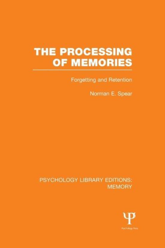 Psychology Library Editions: Memory-The Processing of Memori ... - cover