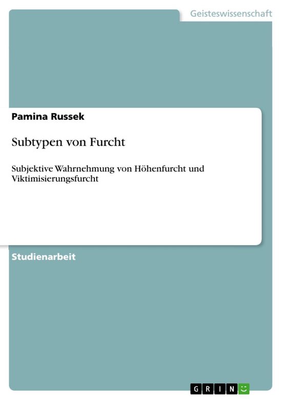Subtypen von Furcht - cover