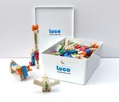 Luco Medium houten Plankjes en Blokken. Eco vriendelijk en duurzaam. Grote set, 500 stuks voor extra veel speelplezier. Lijkt op Kapla (Kleiner en uitdagender) Educatief speelgoed. Een must h