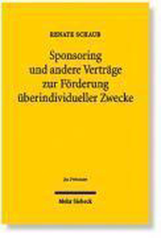 Sponsoring und andere Verträge zur Förderung überindividu ... - cover