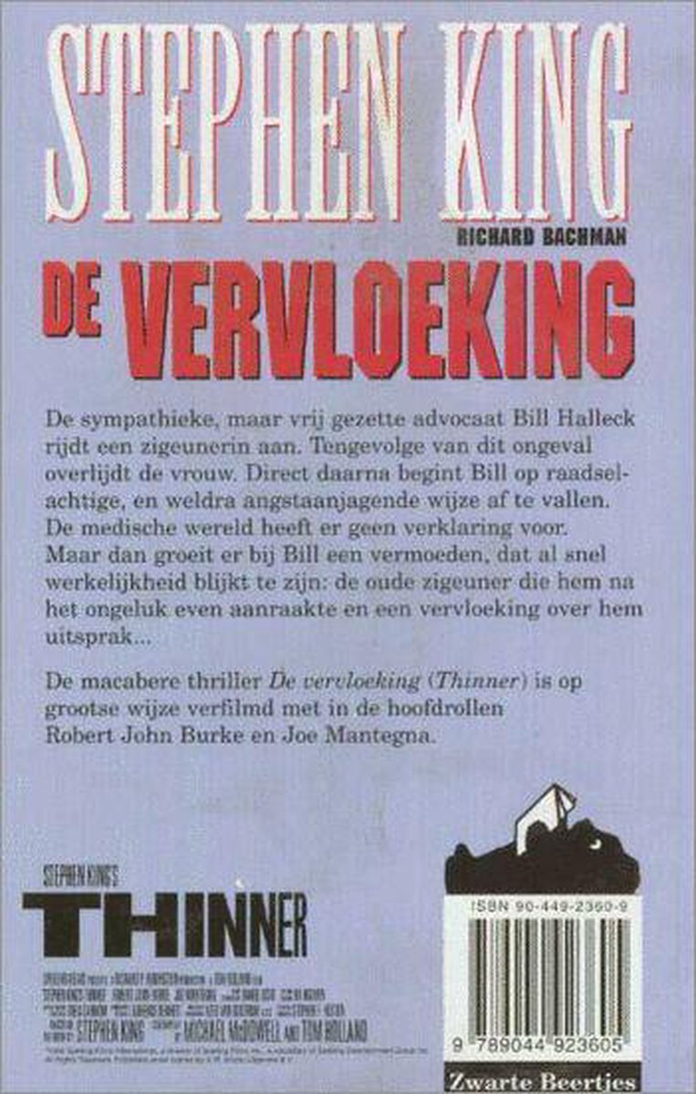 Vervloeking - back cover