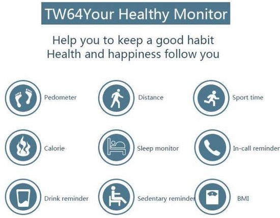 GadgetQounts - Activity tracker - stappenteller - calorieenteller - smartwatch - zwart