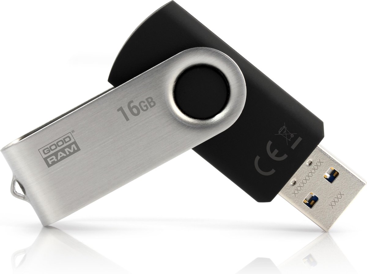 Goodram Goodram UTS3 USB flash drive 16 GB USB Type-A 3.2 Gen 1 (3.1 Gen 1) Zwart Usb-stick - USB 3.0 A - 16 GB - zwart
