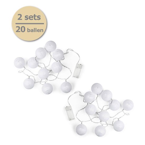 koffie hoofdpijn Grap Cotton Ball Lights - Lichtslinger - 20 cotton balls - Wit | bol.com