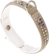 Ferplast Halsband Lux 2 X 35 Cm Kunstleer Bruin/wit