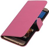 Bookstyle Wallet Case Hoesjes Geschikt voor HTC One M9 Plus Roze