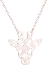 24/7 Jewelry Collection Origami Giraf Ketting - Giraffe - Rosé Goudkleurig