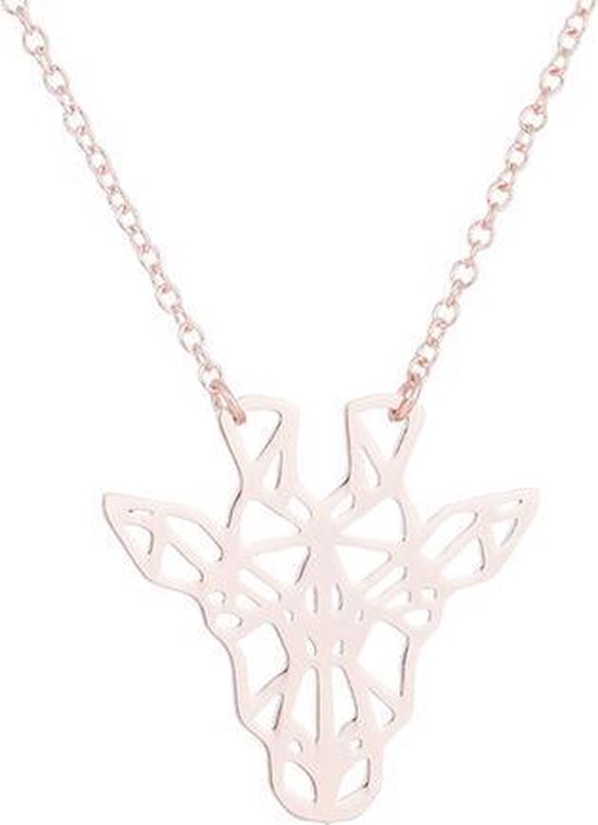24/7 Jewelry Collection Origami Giraf Ketting - Giraffe - Rosé Goudkleurig