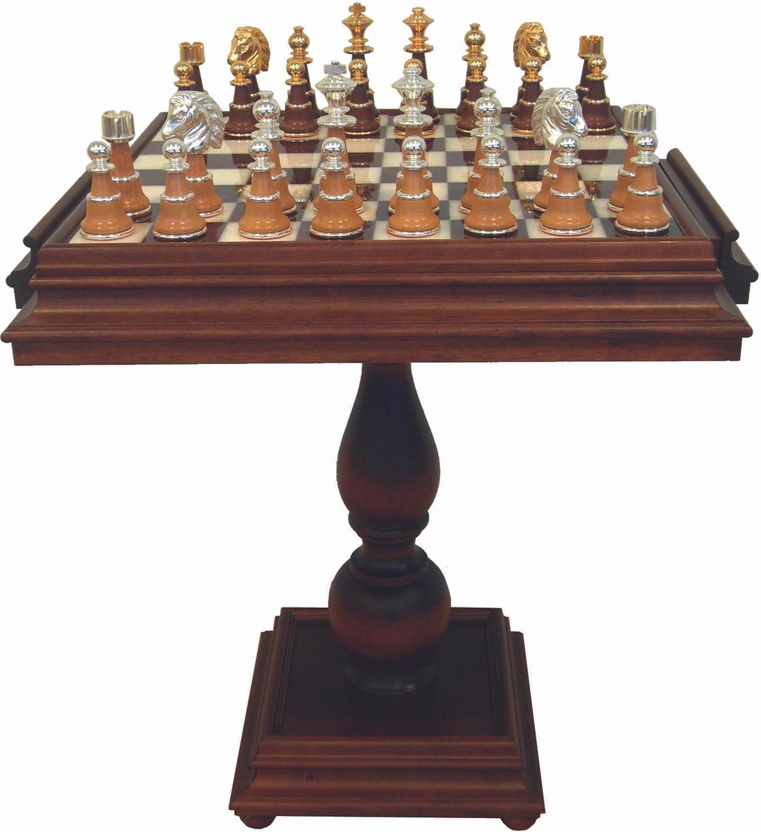 Luxe schaakset - XL houten met goud en zilver gedecoreerde schaakstukken +  Beek wood... | bol.com