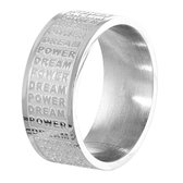 Lucardi Heren Ring met tekst - Ring - Cadeau - Staal - Zilverkleurig