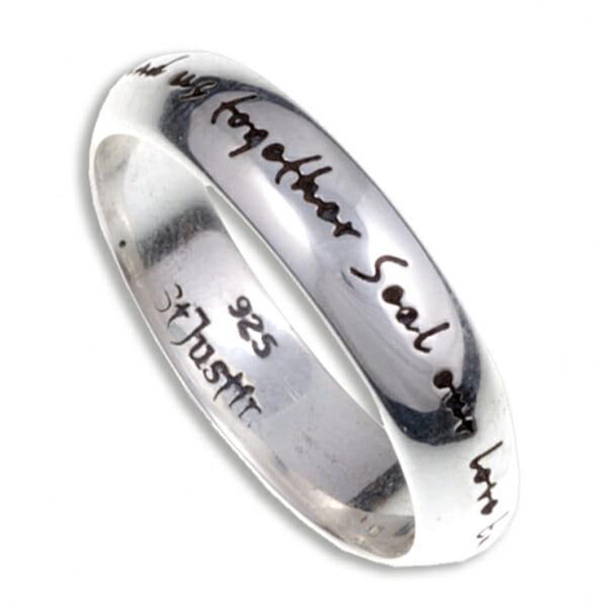Engels liefde zilveren ring maat 53 (SR946.53)
