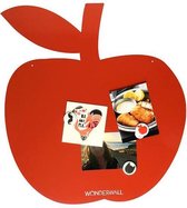 Wonderwall Magneetbord - Memobord Appel rood - metaal - 55 x 50 cm