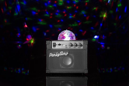 Foto: Fizz creations versterker met draaiende disco bol en led verlichting zwart