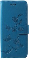 Huawei P30 Pro Hoesje - Bloemen Book Case - Blauw