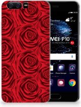 Huawei P10 Uniek TPU Hoesje Red Roses