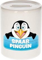 Kinder spaarpot met pinguins print 9 cm