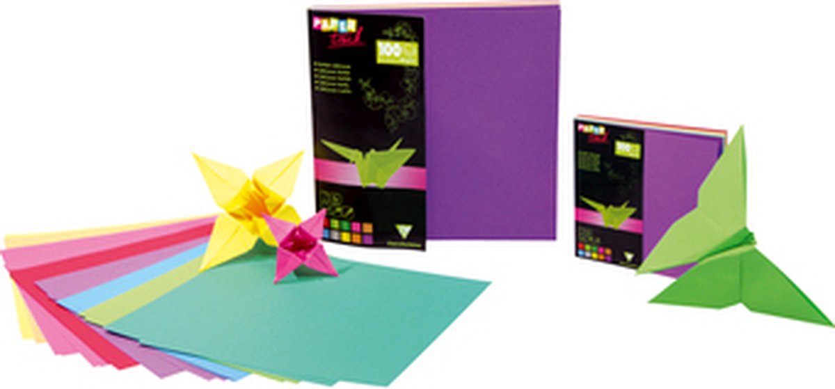 Origami papier 100 blad 20x20cm 10 tinten — afbeelding 3