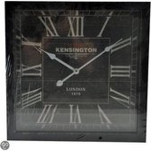 Kensington - Klok - Vierkant - Hout - 40x40 cm - Zwart