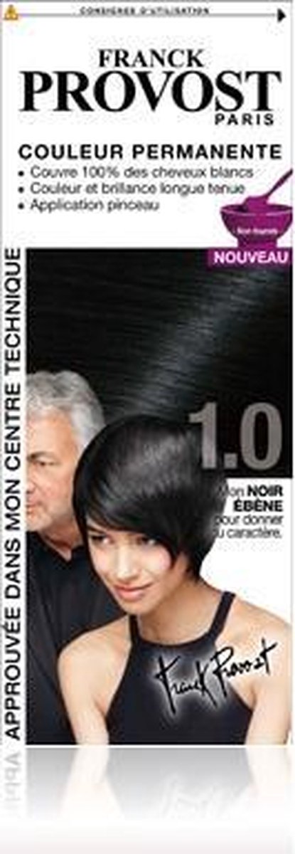 Franck Provost 1.0 - Intens Zwart - Permanente Haarkleuring - Dekt Grijze Haren 100%