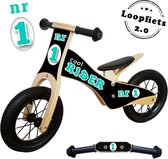 Geboortestoeltje-Loopfiets Number 1-hout-groen-luchtbanden-2jaar-jongen