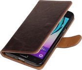 Mocca Pull-Up PU booktype wallet hoesje voor Samsung Galaxy J3
