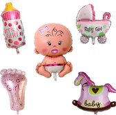 Ballonnen 5 stuks Newborn meisje
