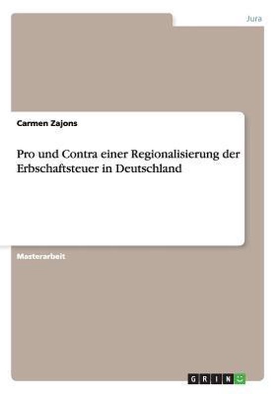 Pro und Contra einer Regionalisierung der Erbschaftsteuer in ... - cover