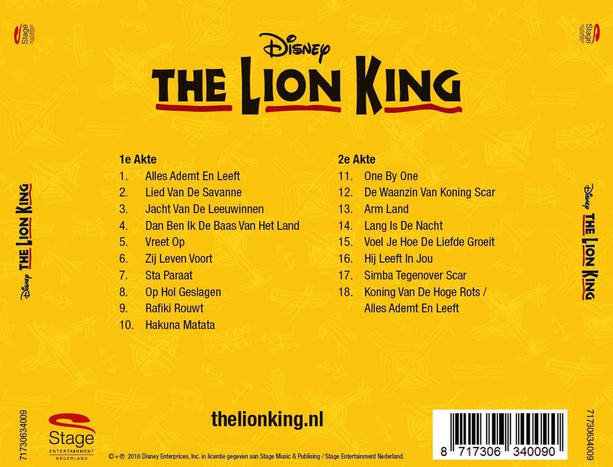 Lion The King (Dutch Musical | CD (album) | Muziek bol.com