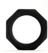 Octagon Ring Medium - Zwart - cockring