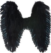 Halloween Halloween kleding accessoires zwarte vleugels 65 cm