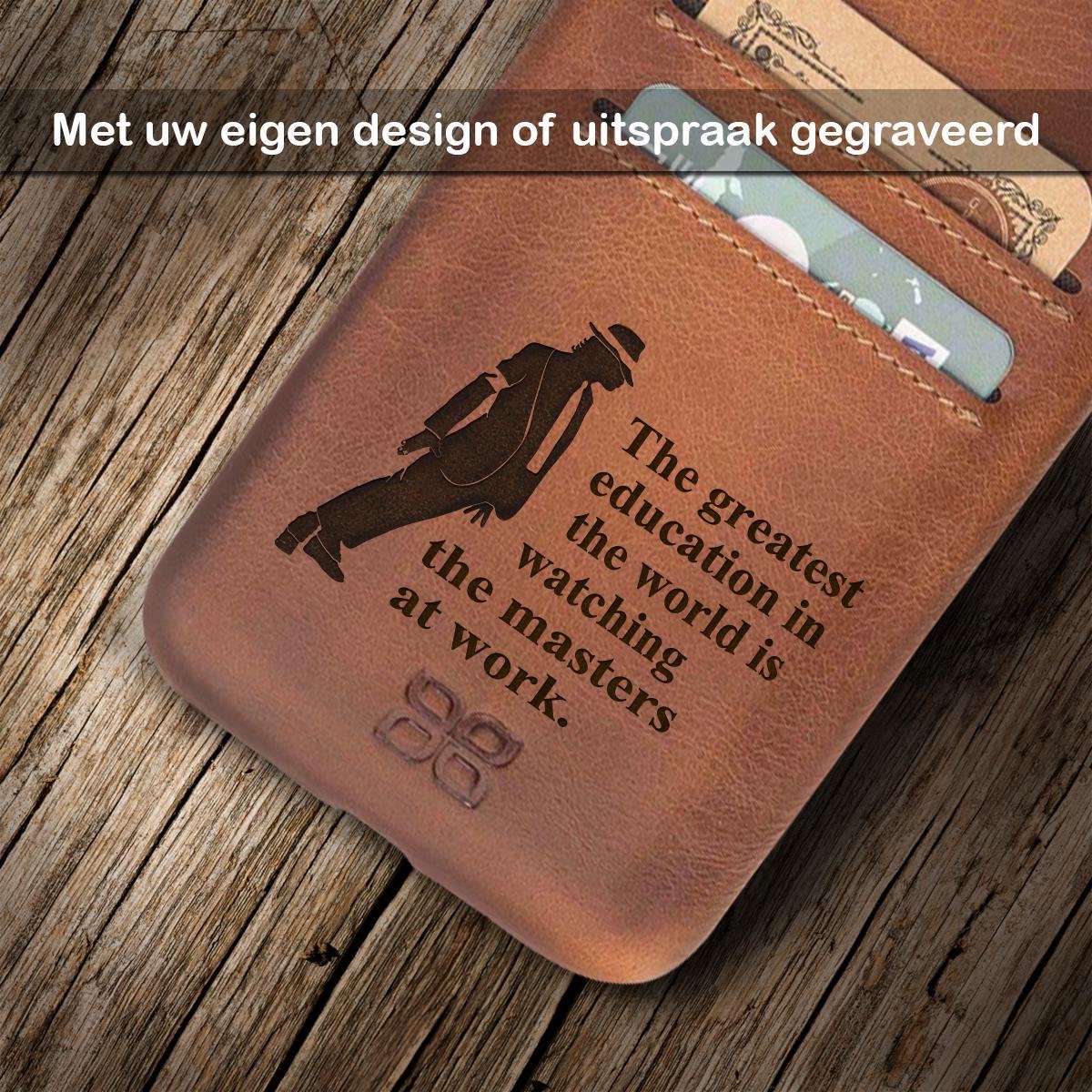 Bouletta iPhone Xs Max lederen Back Cover met vakjes Custom Gravering