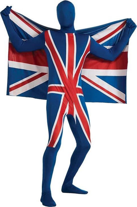 Tweede huid kostuum met Engels vlag motieven - Verkleedkleding | bol.com