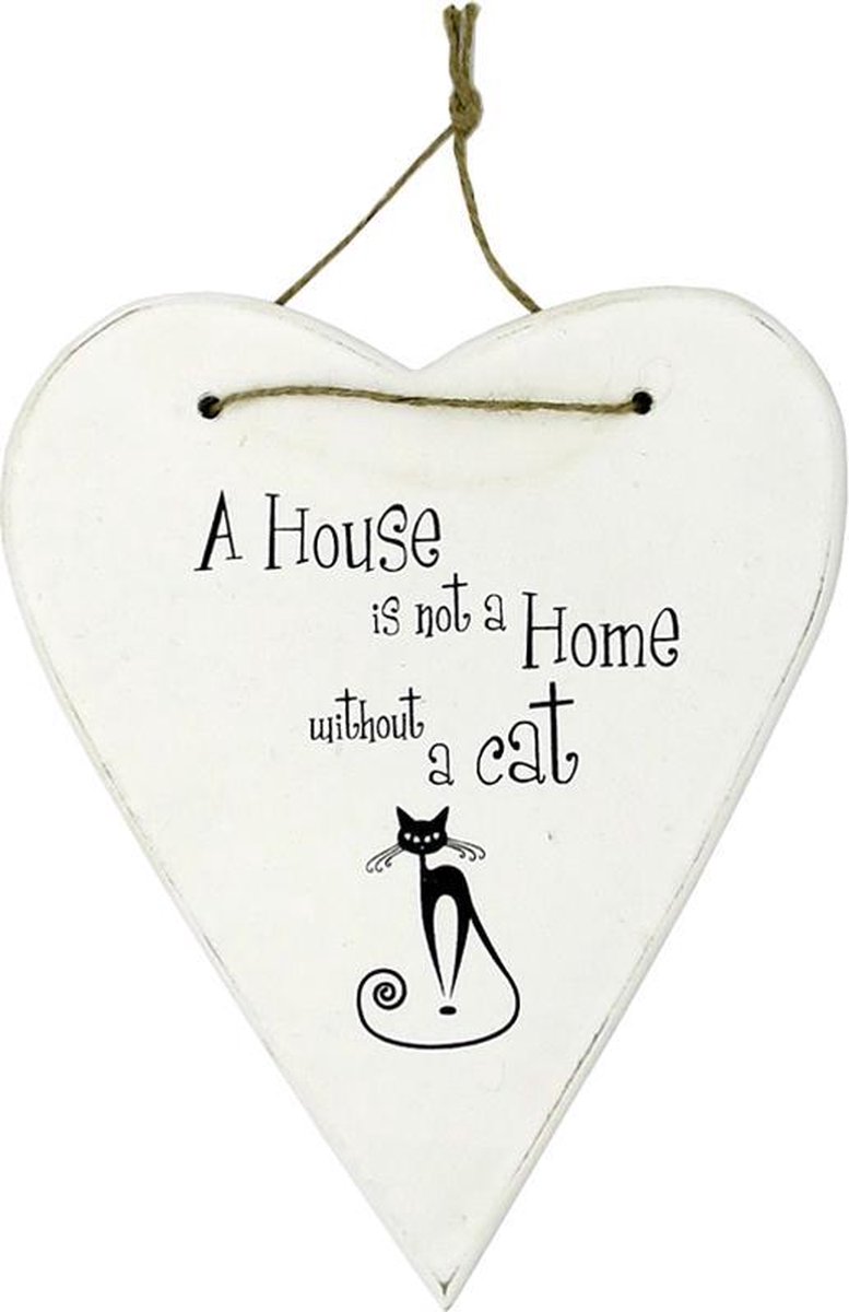 Lavandoux - Harten Tekstbord - 20x25 cm - Katten Wandbord