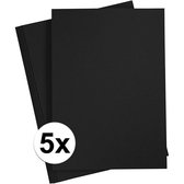 5x Zwart A4 vel 180 grams - hobby karton
