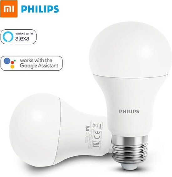 T Vijandig Ananiver Xiaomi Mi - Philips ZeeRay Wi-Fi LED Smart Bulb - E27 Dimbaar wit Lamp (9  watt) met... | bol.com