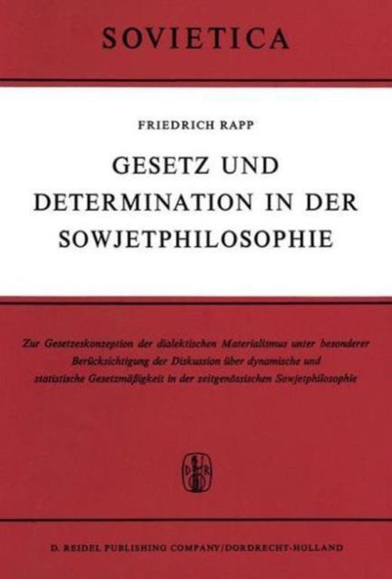 Gesetz und Determination in der Sowjetphilosophie | 9789027700650 | F ...