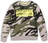 DJ Dutchjeans Jongens Sweater - Army green + print - Maat 122