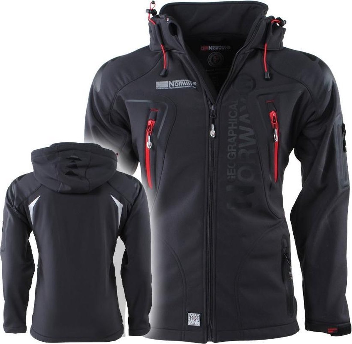 Geographical Norway - Heren Softshell Jas - Capuchon - Techno - Donker  Grijs | bol.com