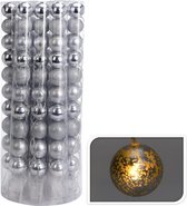 Kerstballen LED zilver 10 stuks in koker
