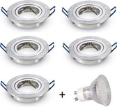 LED inbouwspot - GU10  | Zilver (set van 5 stuks)