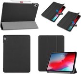 Smart Cover Book Case Hoes Geschikt Voor Apple iPad Pro 11 Inch 2018 Tri-Fold Multi-Stand Flip Sleeve - Zwart